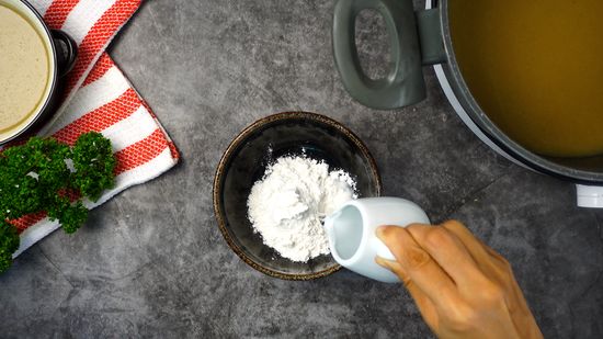 Gravy being thickened