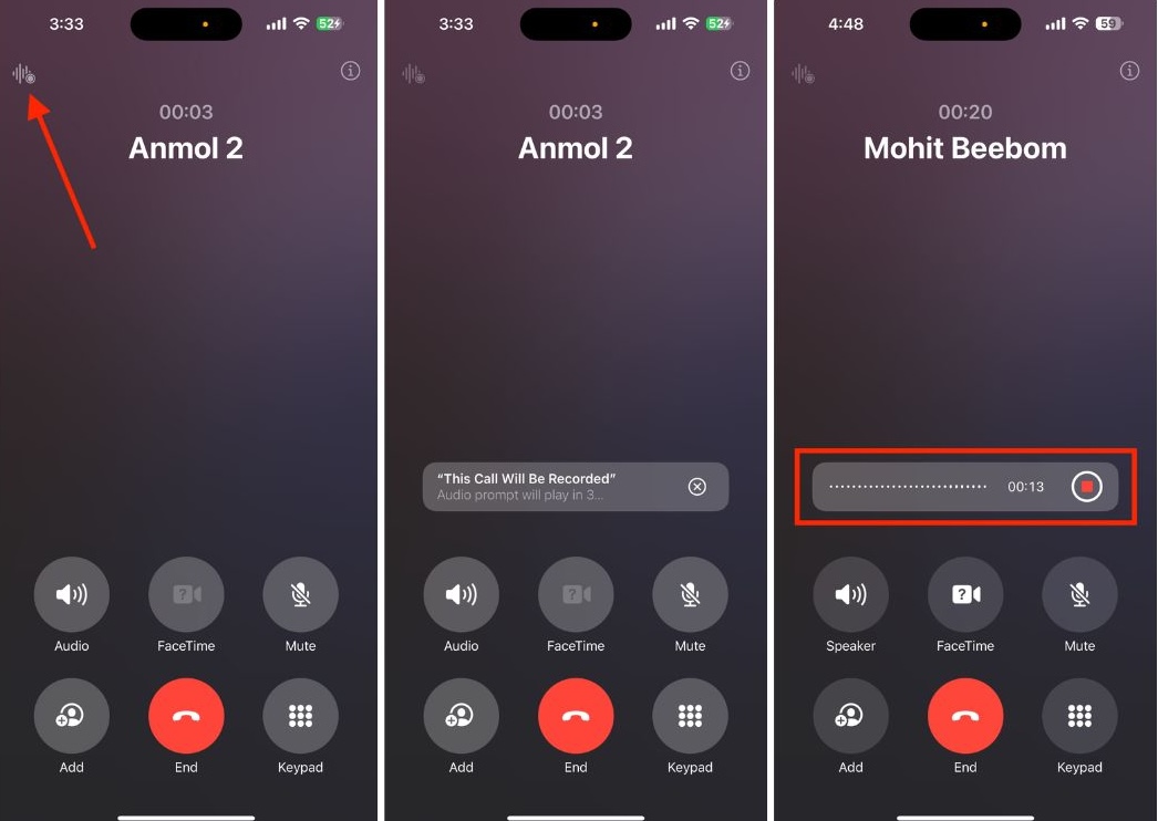 Recording phone calls on iPhone