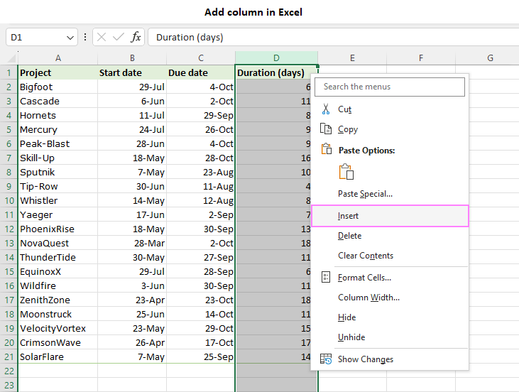 Excel how to add